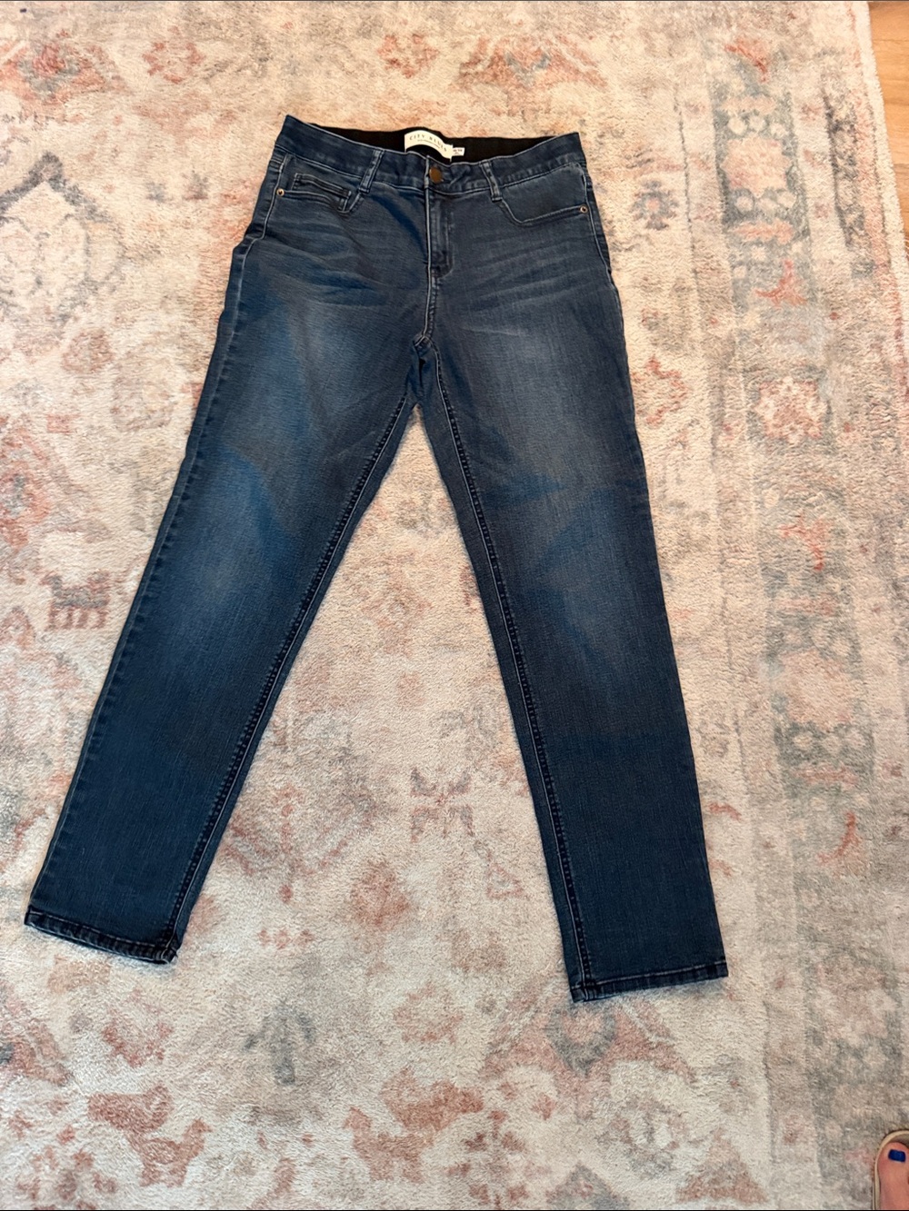 Mid-Rise Navy Skinny Jeans with Stretch